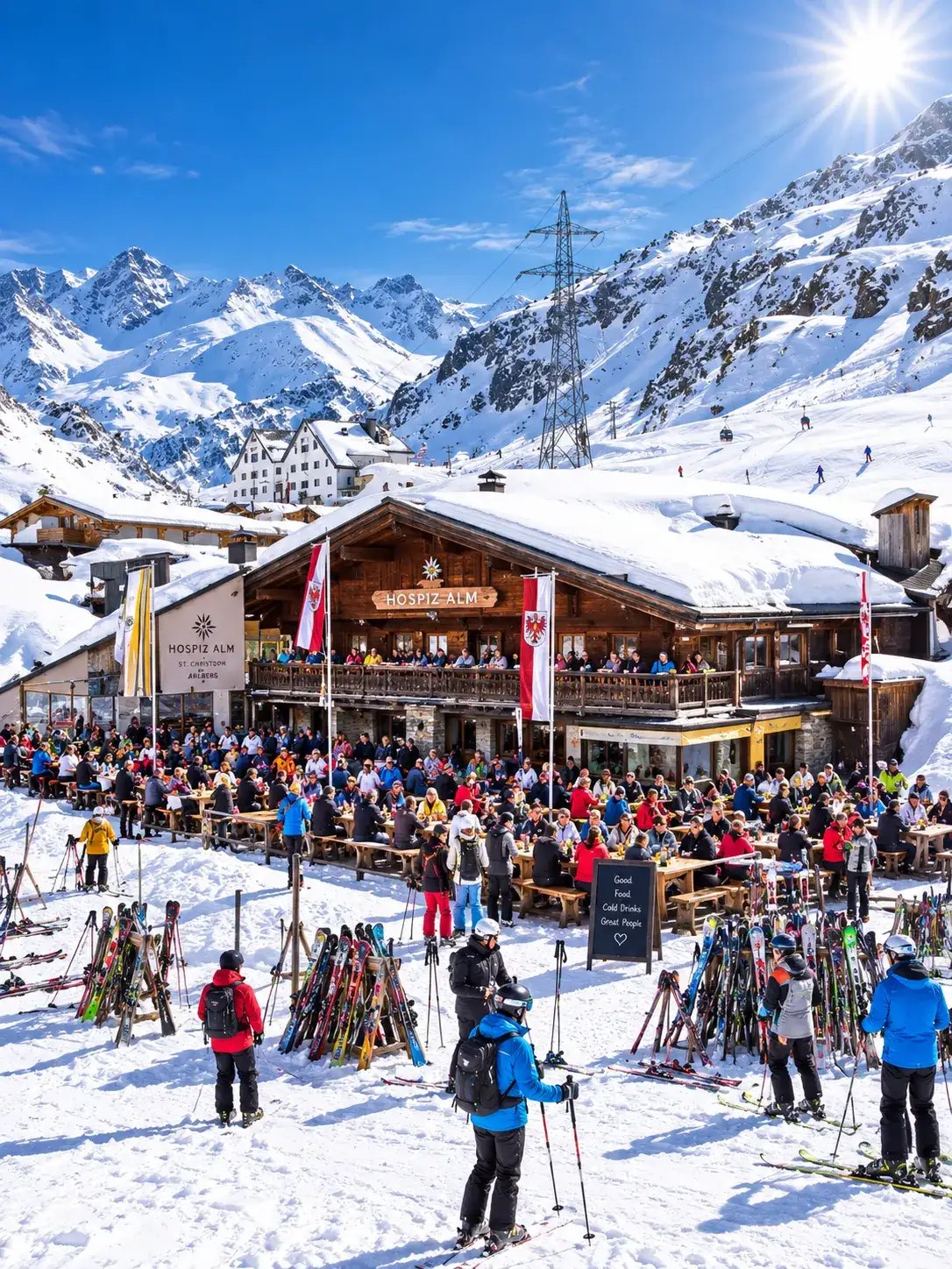 Après-Ski und Winteraktivitäten in St. Christoph am Arlberg Après-Ski auf der Hospiz Alm in St. Christoph am Arlberg