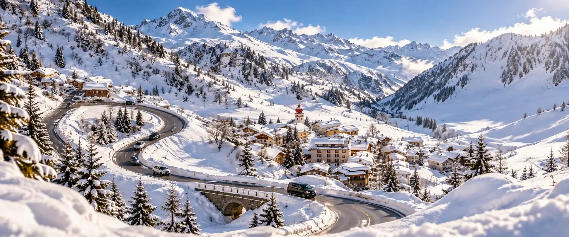 Innsbruck Airport to Stuben am Arlberg transfer with Alpinum Taxi — Stuben in winter at 1,409 metres, below the Arlbergpass