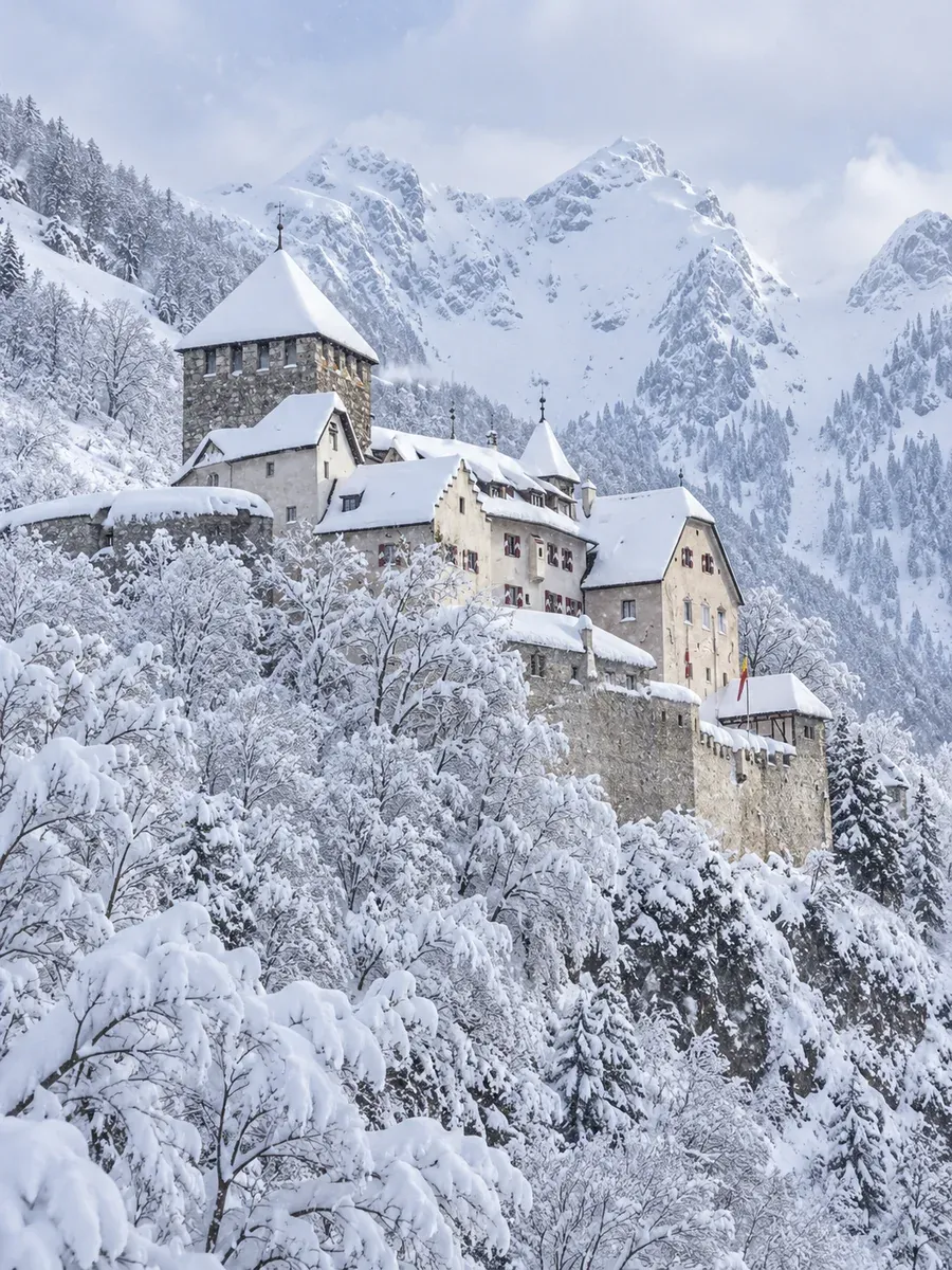 Lech to Vaduz transfer — Vaduz in winter Winter panorama of Vaduz, the capital of Liechtenstein, at the end of the transfer from Lech am Arlberg