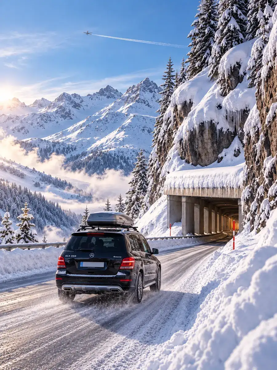 Transfer Flughafen Zürich nach Zürs – Flexenstraße Wintertransfer nach Zürs am Arlberg auf der Flexenstraße