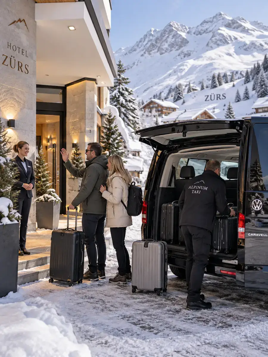 Rücktransfer Zürs zum Flughafen Zürich Gäste verlassen Zürs für einen privaten Rücktransfer zum Flughafen Zürich